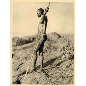  1930 Dinka Man White Nile Sudan Africa Hugo A Bernatzik 