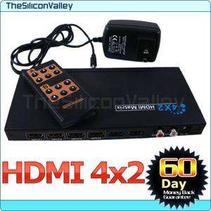 4x2 HDMI Matrix Switch Splitter PS3 HDTV 1080P w/Remote  