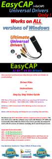 EzCap DRIVER only (Windows 7, Vista & XP x64 x32 bit)  