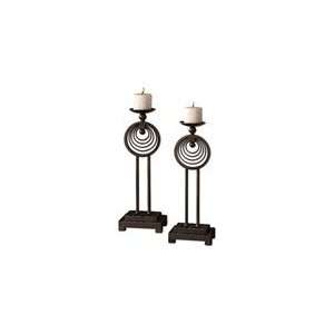  Uttermost Oil Rubbed Bronze Ciro Candleholders   2Pc 