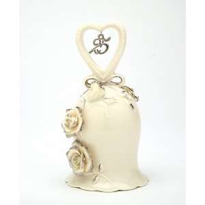   Ivory Rose Bell, 5 Inch Tall, Includes Clapper