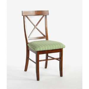  Essex Dining Chair with Bromley Green Stripe Fabric Seat 