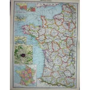    MAP c1880 FRANCE PARIS HAVRE CHERBOURG BREST CALAIS