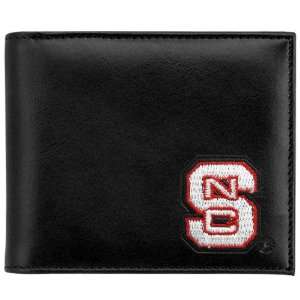   Wolfpack Black Leather Embroidered Billfold Wallet