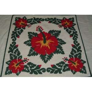  Hawaiian quilt wall hanging and baby blanket 100% hand quilted 