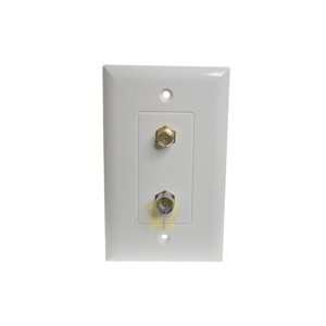 Pal and F Connector Wall Plate, White  Industrial 