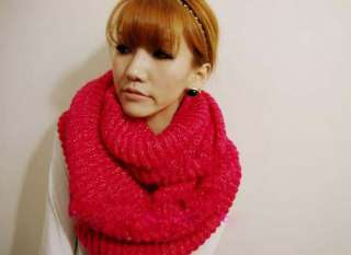 Fashion Knit Gold Wire Hood Cowl Warmer Winter Neck Scarf Wrap  