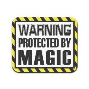   Warning Protected By Magic Mousepad Mouse Pad