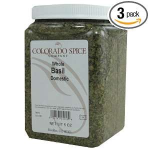 Colorado Spice Basil, Whole , 8 Ounce Jars (Pack of 3)  
