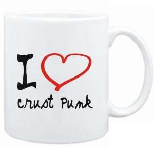  Mug White  I LOVE Crust Punk  Music