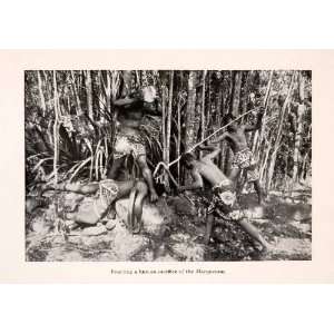  1920 Halftone Print Reenaction Human Sacrifice Marquesas 