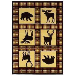  Home Fashions Design Charbel Forest Animals Plaid Ivory 