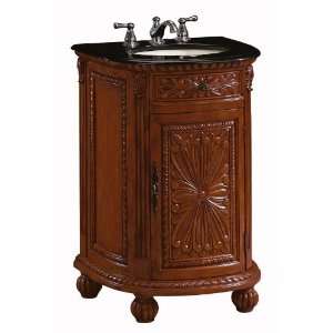  Wharton Pedestal Sink Cabinet Black Granite Antique Cherry 
