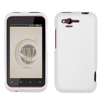 For NEW HTC RHYME 6330 VERIZON CELL PHONE RUBBER SNAP ON SKIN WHITE 