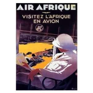 Retro Travel Prints Air Afrique   Air Travel Advert 