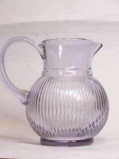 Pale Lavender Handle Pitcher Style Teleflora Florist Gift Glass Vase 