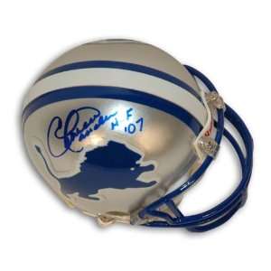  Charlie Sanders Autographed Detroit Lions Mini Helmet 