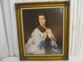 Antique Victorian Style Gesso & Wood Frame w Beautiful Victorian Lady 