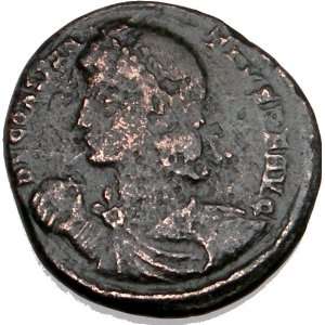   Ancient Roman Coin CONSTANTIUS II Captives Shield 