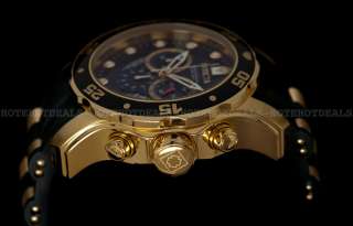   Diver Scuba Chronograph 18K Gold Plated Black Dial Watch 6981  