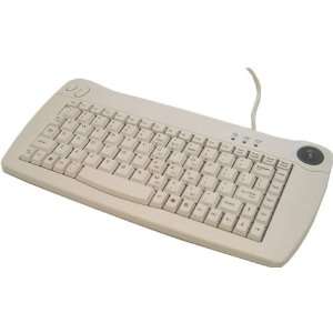  Adesso Mini White USB Keyboard with Built in Trackball 