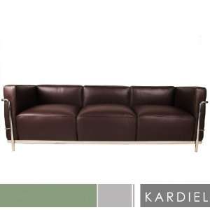 Le Corbusier Style LC3 Sofa 3 Seat, Choco Brown Leather 