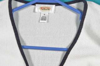 Talbots Size M 8 10 Off White Blue Cotton Sweater  