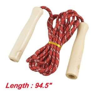   Length Wooden Handle Red Jumping Skipping Rope