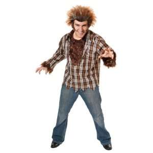  Werewolf Halloween Male Fancy Dress Costume Shirt & Wig 