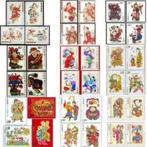 China 2003 2   2011 2 New Year Greeting Woodprint 9 stamps Full  