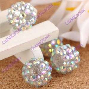 60pcs Shinny Mix Color Crystal Resin Spacer Beads CS7418 Free Ship 