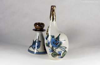 Mid Century Ken Edwards Ceramic Vase Candlesticks Set  