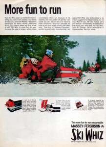 1969 Massey Ferguson Ski Whiz Snowmobile Original Ad  