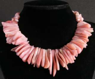 AMAZING STUNNING ROUGH PINK OPAL NECKLACE  