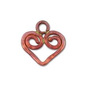  Copper Curly Heart Charm Arts, Crafts & Sewing