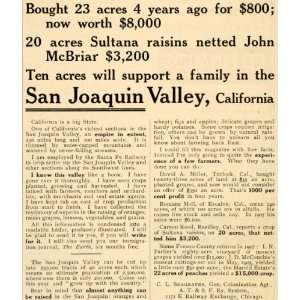  1909 Ad San Joaquin Valley California Seagraves Acres 
