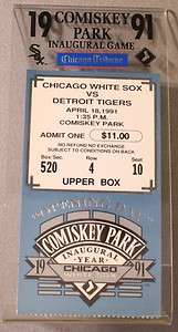 1991 Chicago White Sox Inaugural Comiskey Park Ticket +  