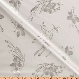   Knit Floral Silver/White Fabric By The Yard Arts, Crafts & Sewing