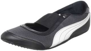 PUMA Sneakerina BLACK White Ballet Flats Shoes Sneakers Womens Leather 