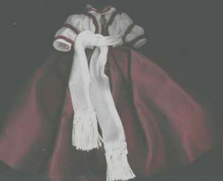 Madame Alexander 10 Doll Burgundy and White Formal Dress  