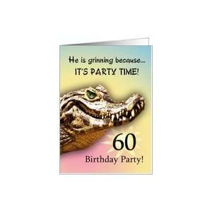   60 Party Invitiation. A big alligator smile for you Card Toys & Games