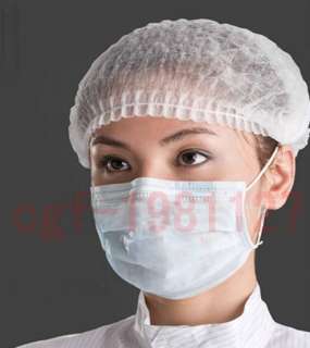 100pcs White Disposable Cap Hat Nonwovens Hair Net  