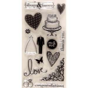   Art Clear Stamp Set Wedding By The Package Arts, Crafts & Sewing