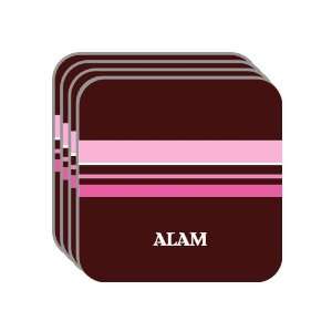 Personal Name Gift   ALAM Set of 4 Mini Mousepad Coasters (pink 