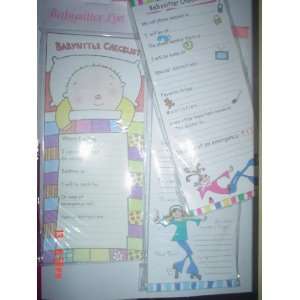  Magnetic 60 Page Babysitter Checklist Unisex Ships 