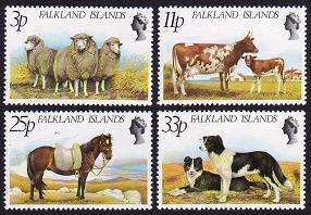 Falkland 314 317,MNH. 1981.Sheep.Cow calg,Horse,Dog.  