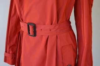 NWT BURBERRY $895 RED RAIN TRENCH COAT JACKET~SIZE 10 44~FREE SHIP 