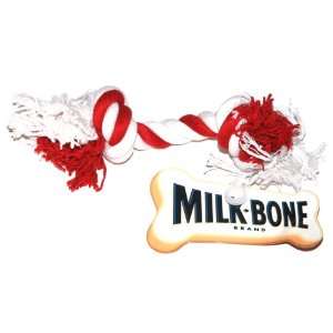 Milk Bone Small Knotted Rope Play Chew Dog Toy   9, Red and White (1 