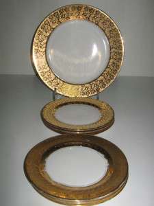 OPCO Syracuse Warwick Wheeling gold encrusted plates  