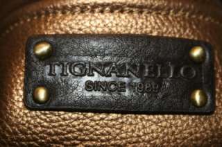 TIGNANELLO GOLD BRASS T91110 CONVERTIBLE SATCHEL HNDBAG  